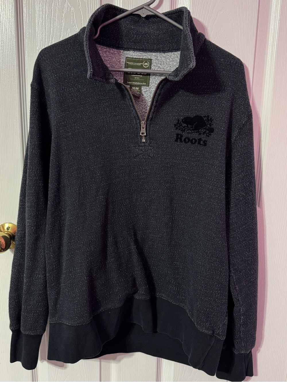 Roots Men’s Dark Charcoal Half-Zip Sweater